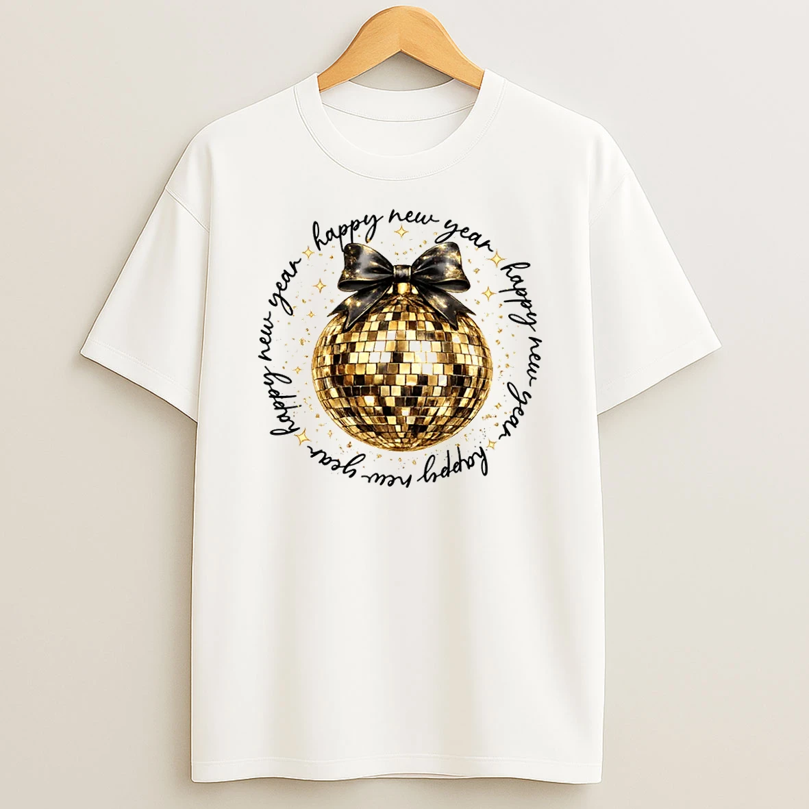 Nye Disco Ball Luxury Golden Happy New Year Shirts