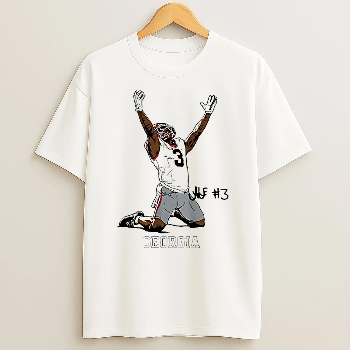 Nate Frazier Georgia Bulldogs End Zone Celebration Signature Shirts