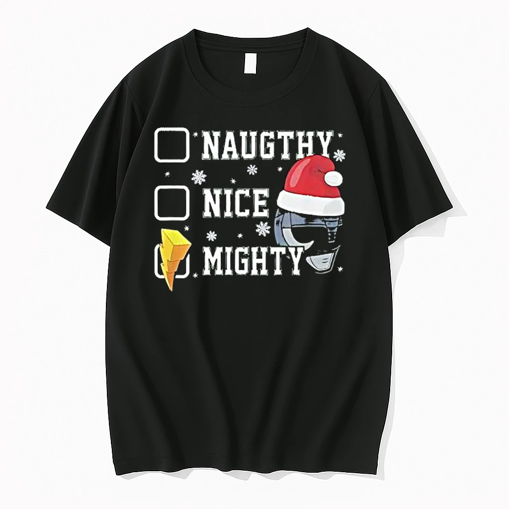 Naughty Nice Mighty Power Rangers Santa Hat Shirts