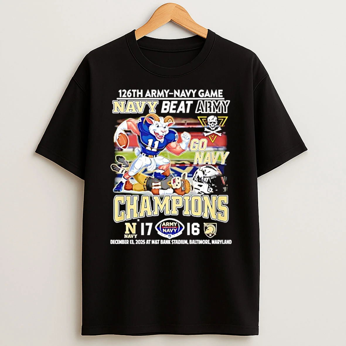 Navy Midshipmen 126th Army Navy Game Champions Navy Beat Army Mascot Shirts