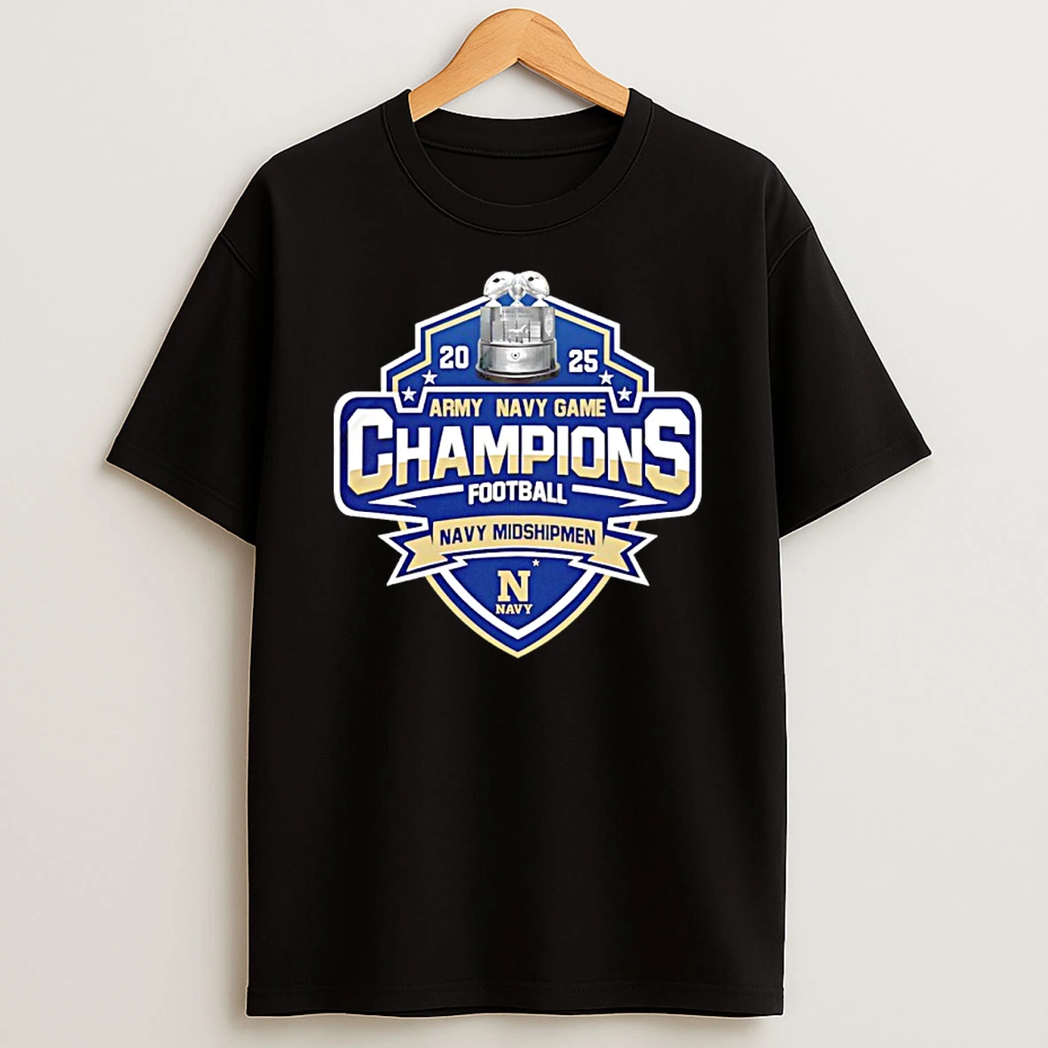 Navy Midshipmen 2025 Army Navy Game Champions Logo Shirts
