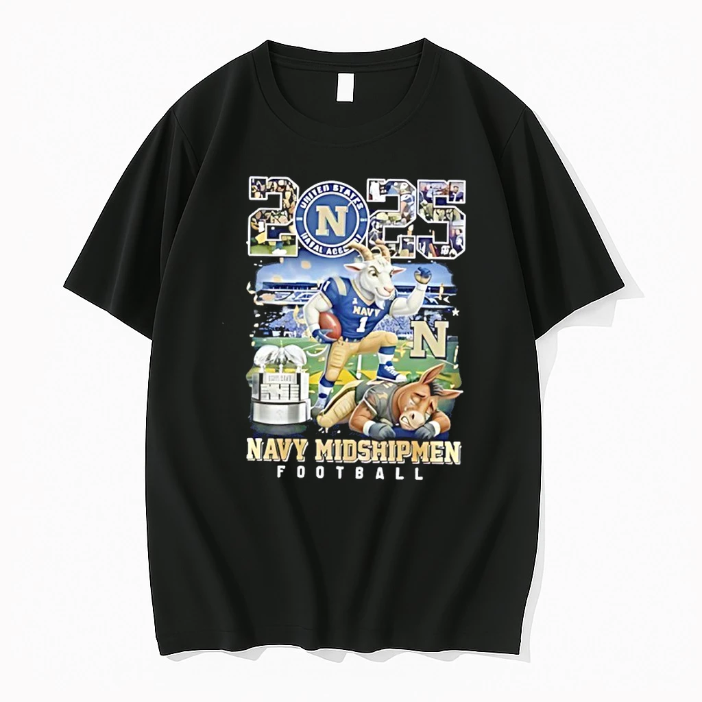 Navy Midshipmen 2025 Commander In Chiefs Trophy Champions Mascot Shirts