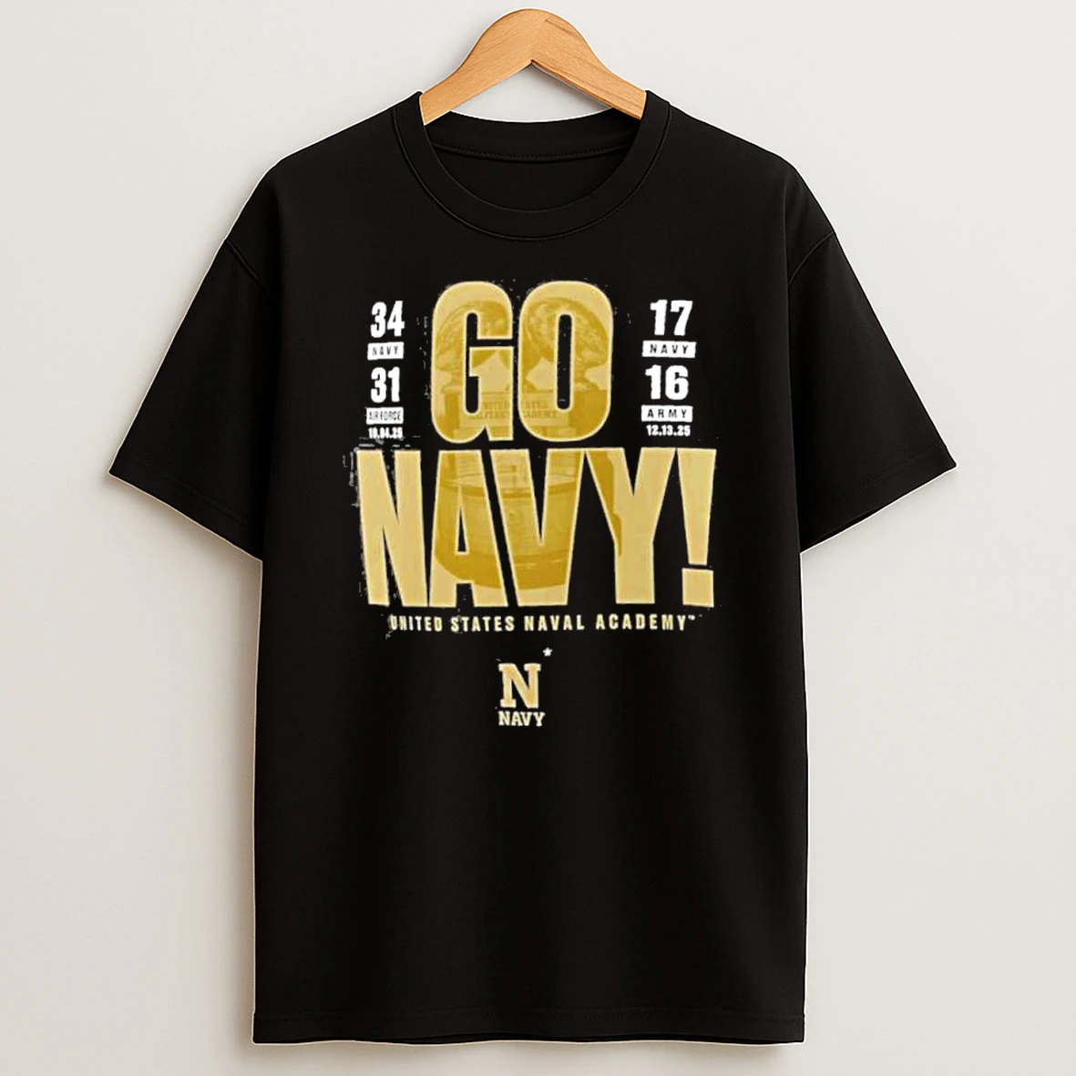 Navy Midshipmen Go Navy Back 2 Back Beat Army Score Shirts