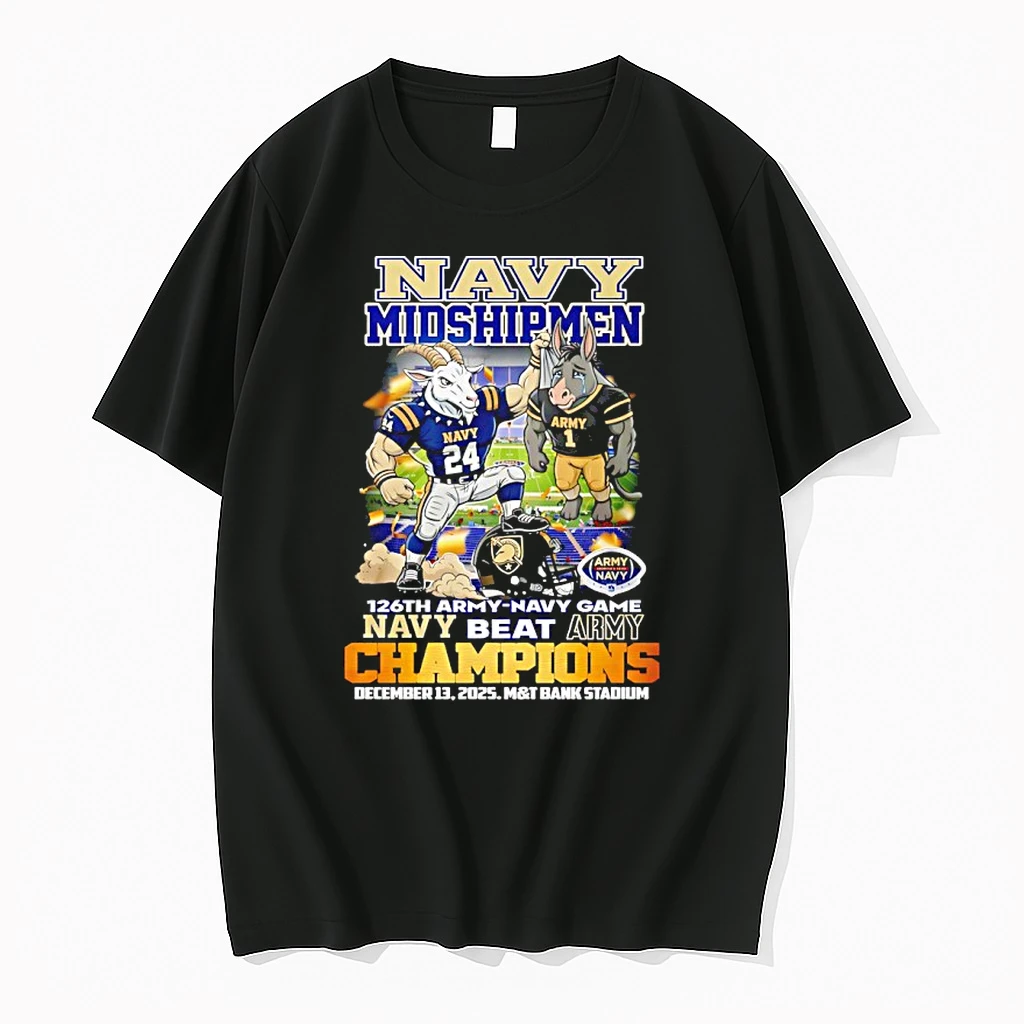 Navy Midshipmen Beat Army 2025 126th Amry Navy Game Champions Mascot Shirts