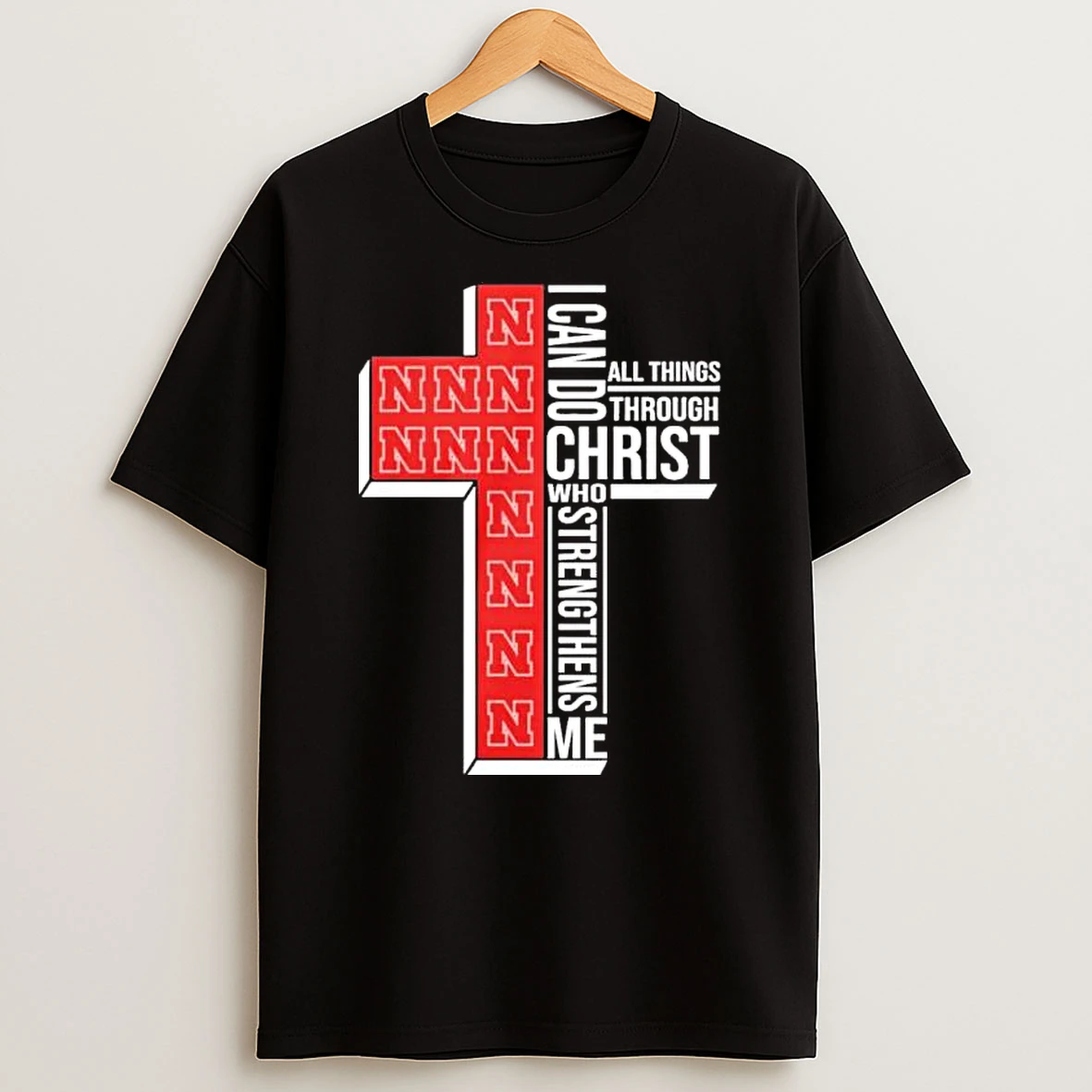 Nebraska Basketball Logo I Can Do All Things Through Christ Who Strengthens Me Shirts
