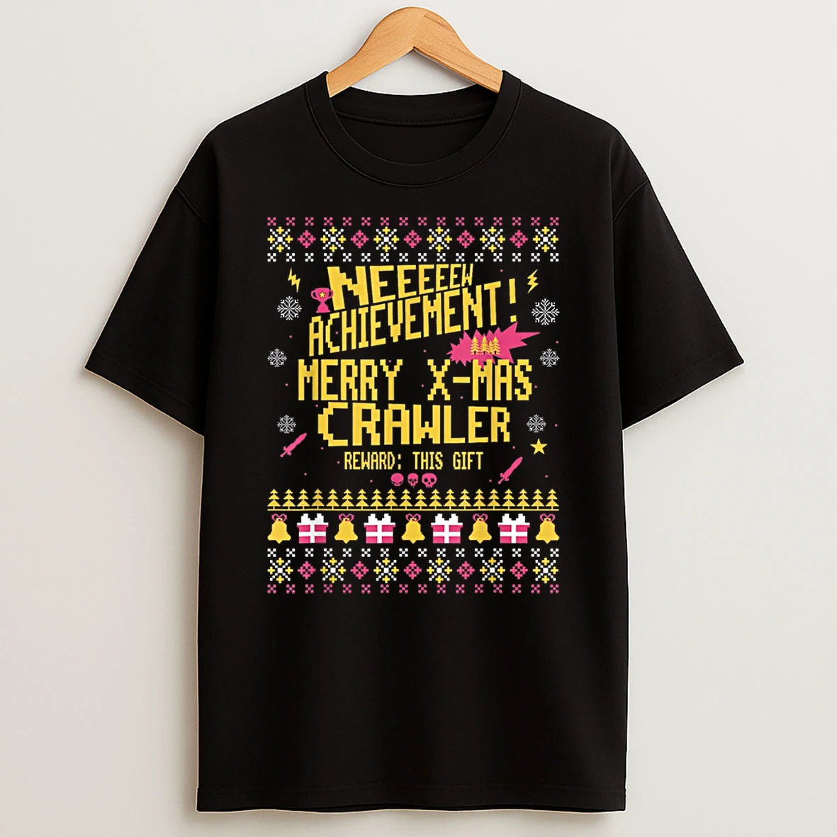 New Achievement Merry X Mas Crawler Ugly Christmas Shirts