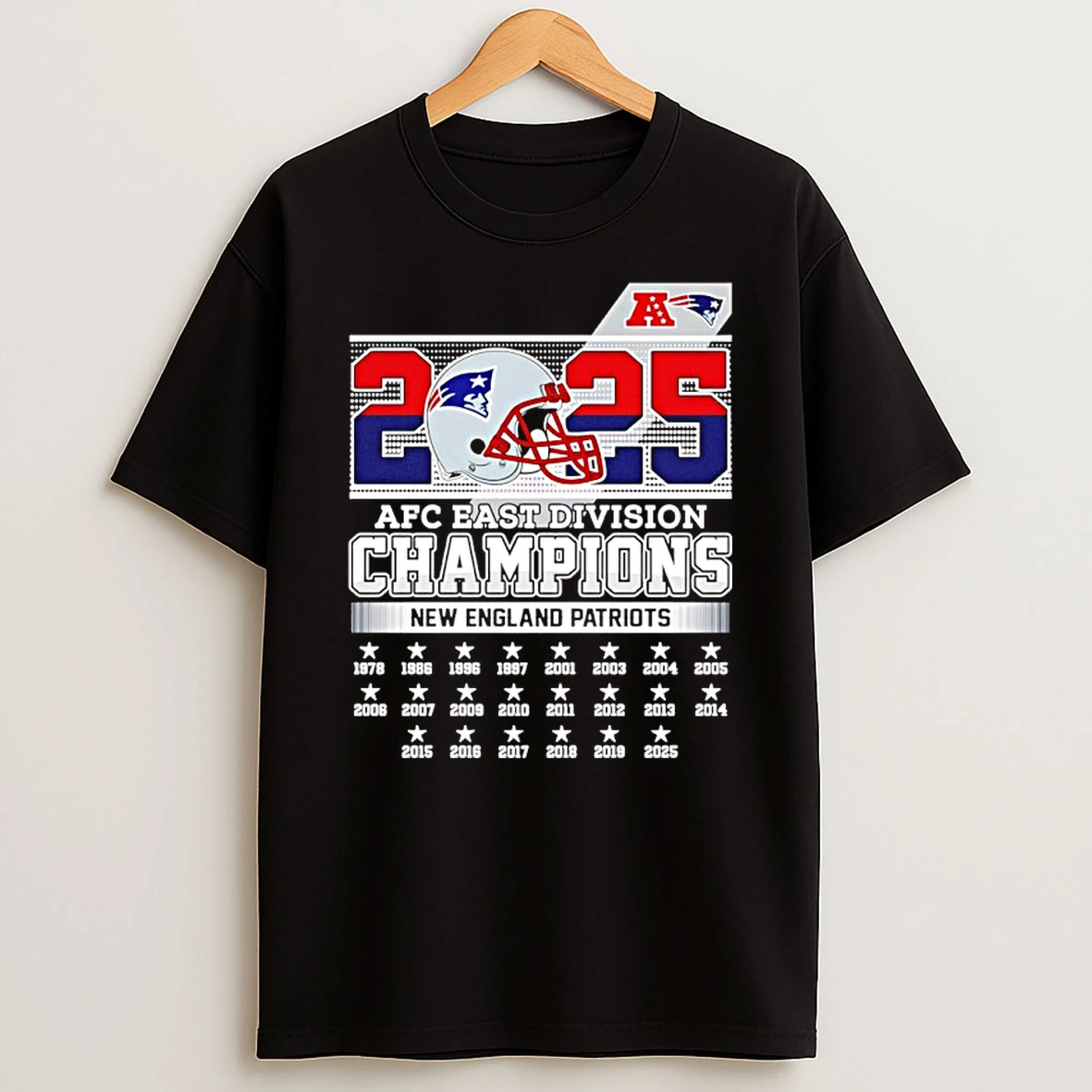 New England Patriots 2025 Afc East Division Champions 22th Time Shirts