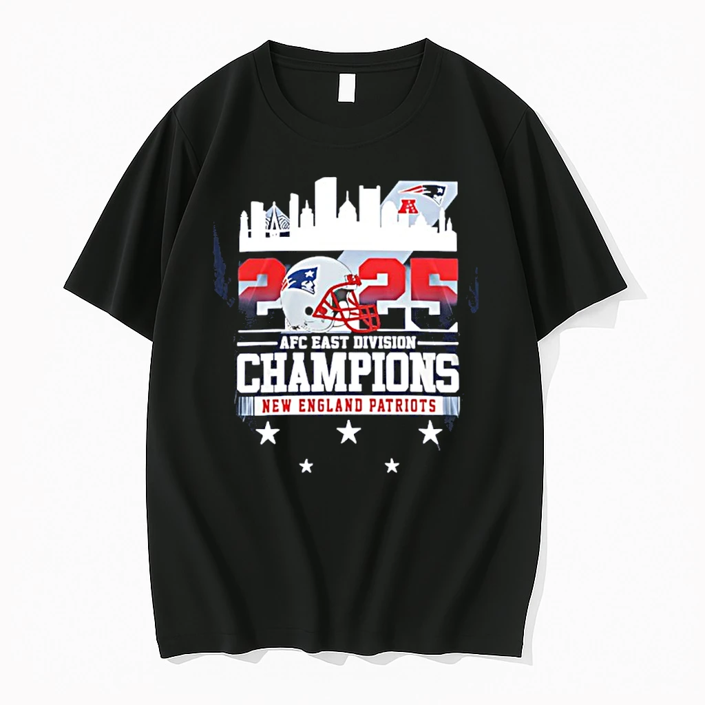 New England Patriots 2025 Afc East Divison Champions Skyline Shirts