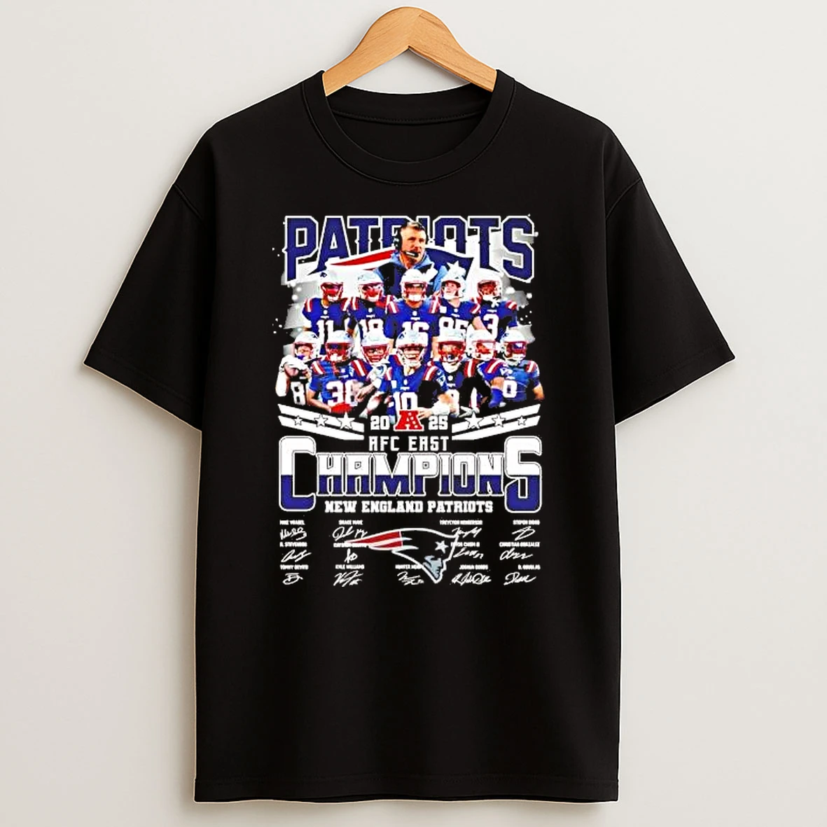 New England Patriots 2025 Afc East Champions Team Players Shirts