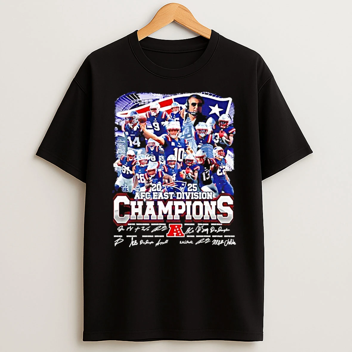New England Patriots Afc East Division Champions 2025 All Team Graphic Shirts