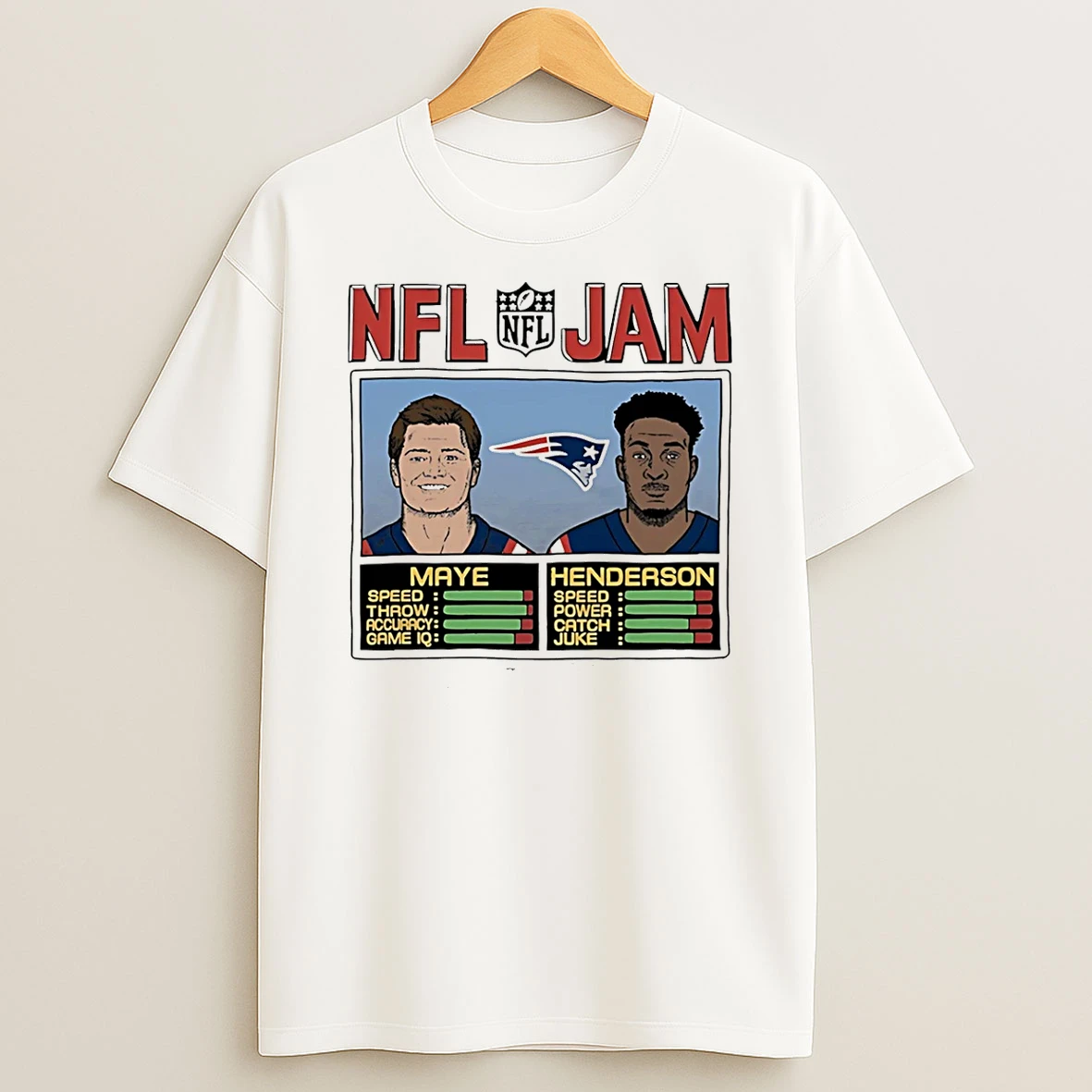 New England Patriots Drake Maye Treveyon Henderson Nfl Jam Shirts