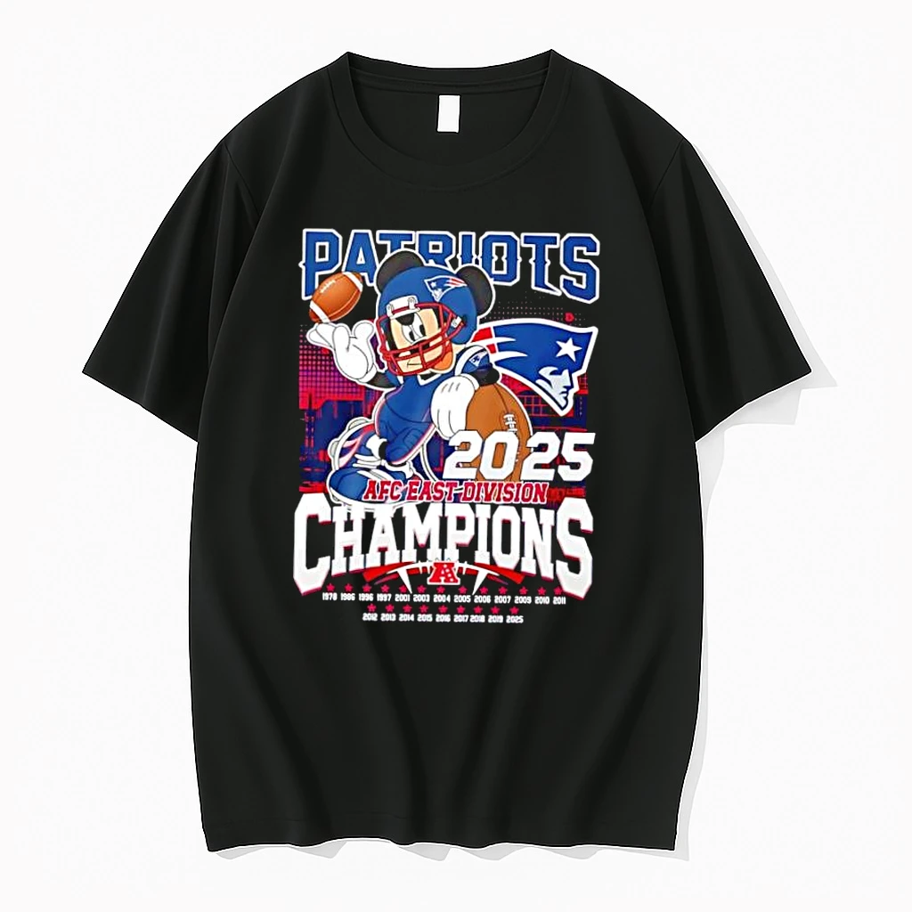New England Patriots Mickey Mouse 2025 Afc East Division Champs Shirts