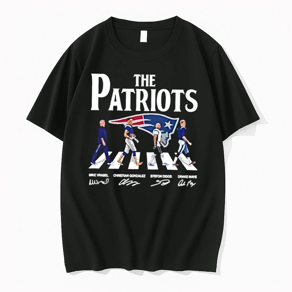 New England Patriots Mike Vrabel Gonzalez Diggs Maye Abbey Road Signatures Shirts