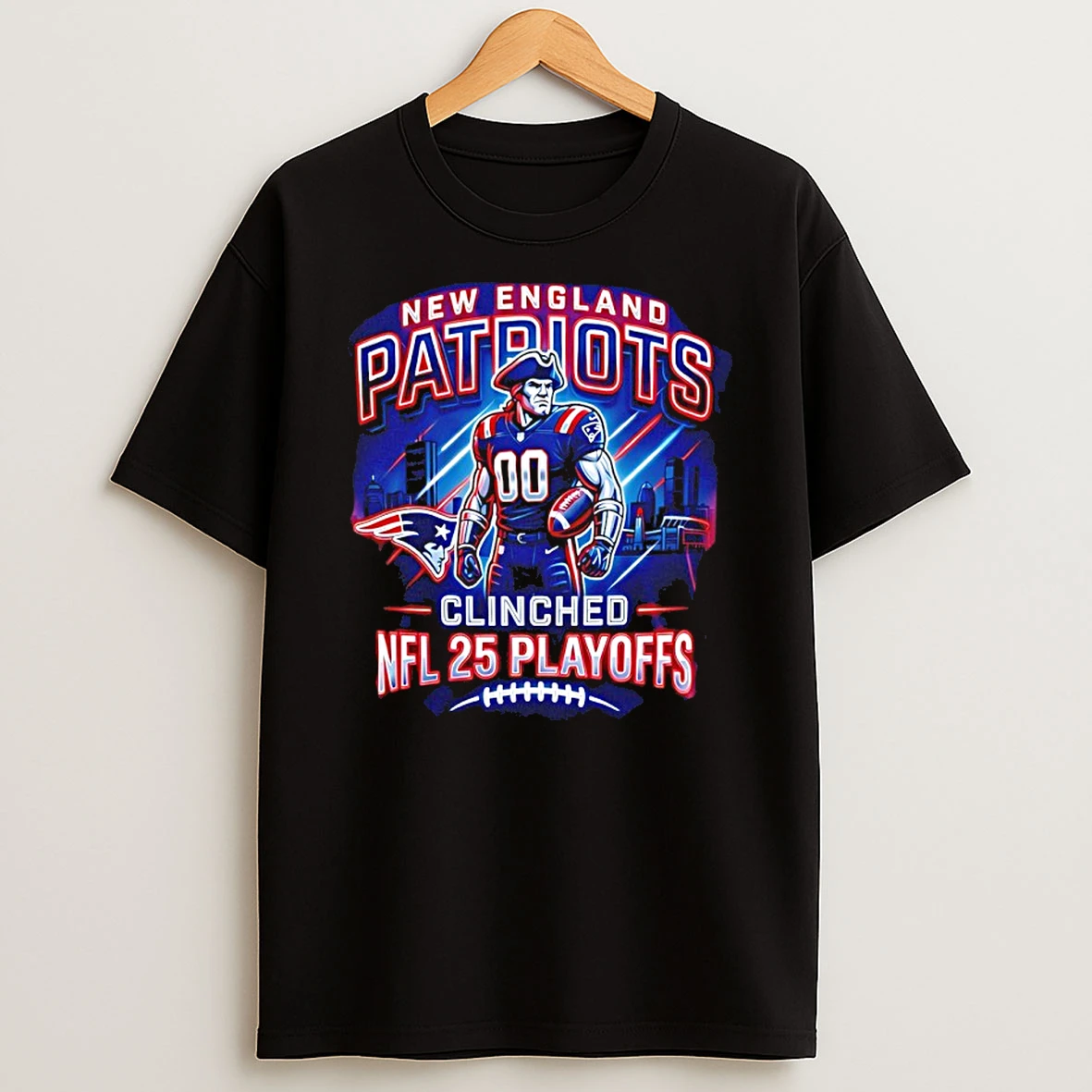 New England Patriots Nfl 2025 Playoff Football Mascot Shirts