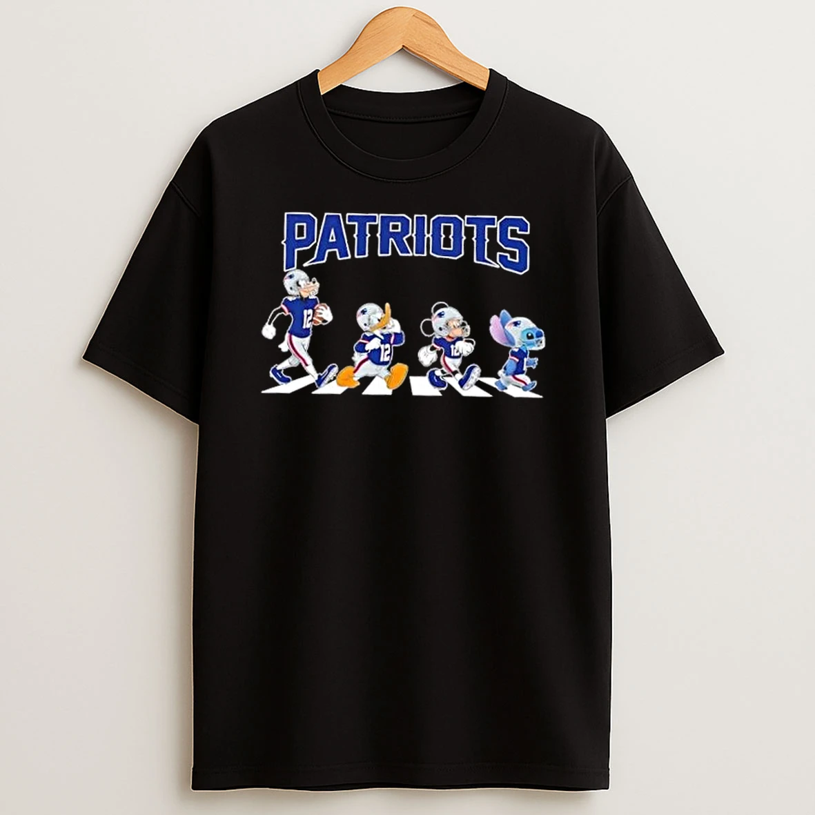 New England Patriots X Disney Stitch Mickey Donald Duck Goofy Abbey Road Shirts