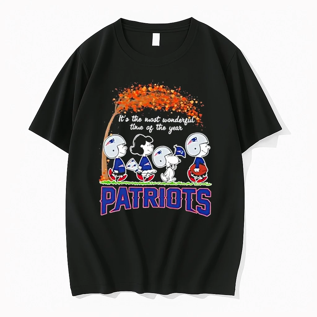 New England Patriots X Peanuts Snoopy And Friends Autumn Its The Most Wonderful Time Of The Year Shirts