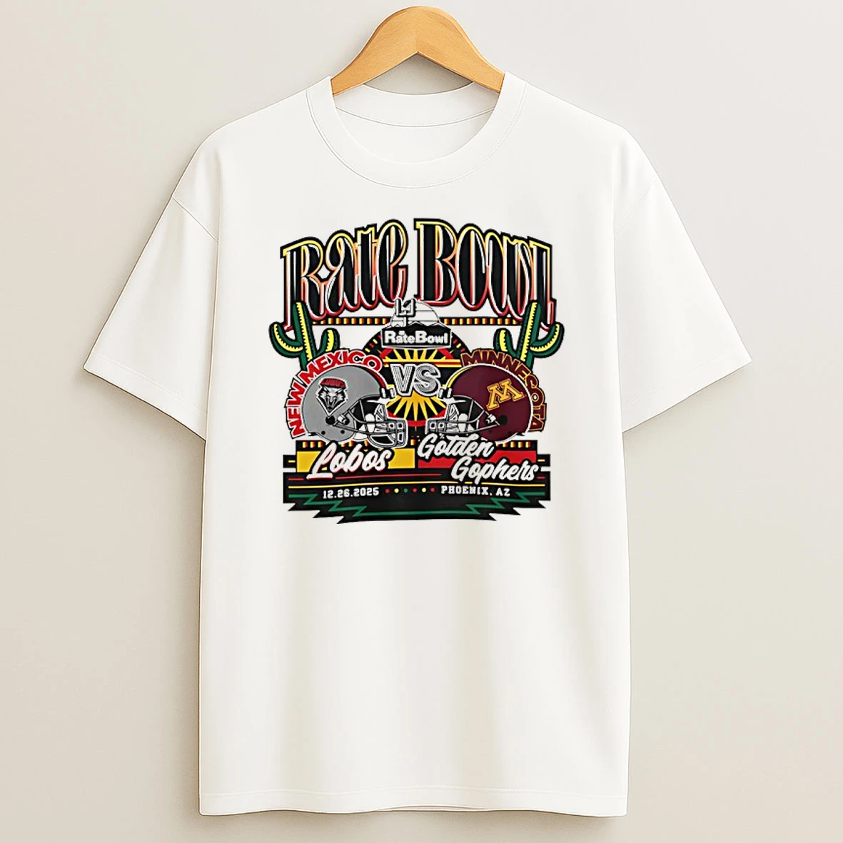 New Mexico Lobos Vs Minnesota Golden Gophers Rate Bowl 2025 Party On Matchup Shirts