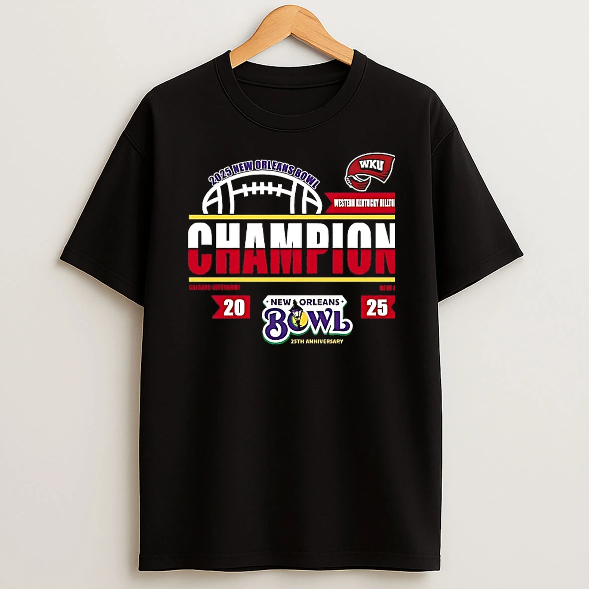 New Orleans Bowl Champions 2025 Western Kentucky Hilltoppers Classic Shirts