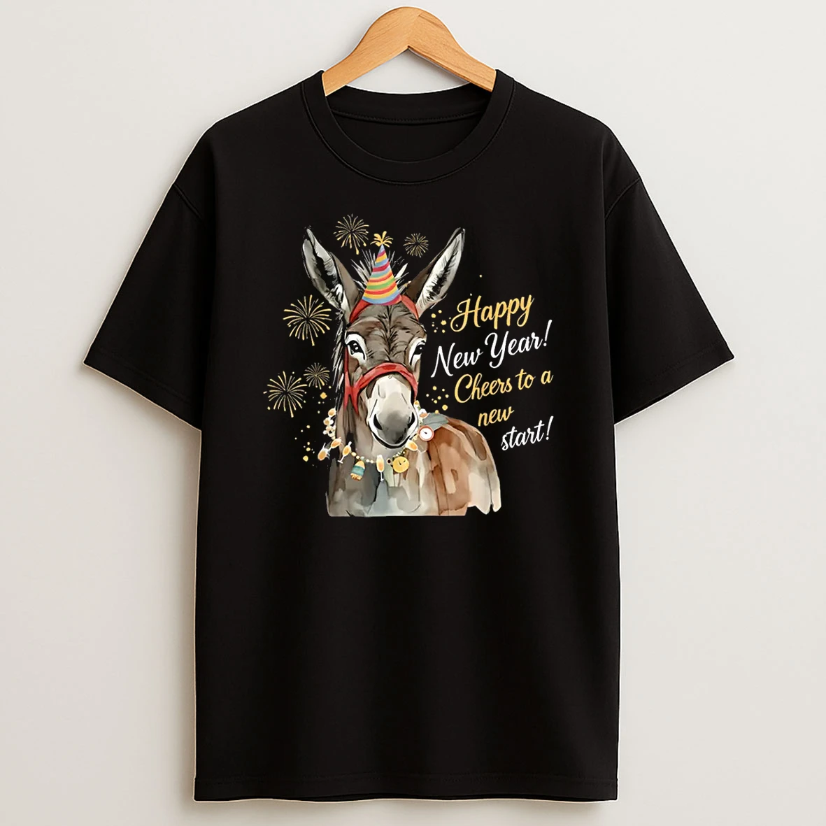 New Year Donkey Farm Animal Farmgirl Happy New Year Shirts