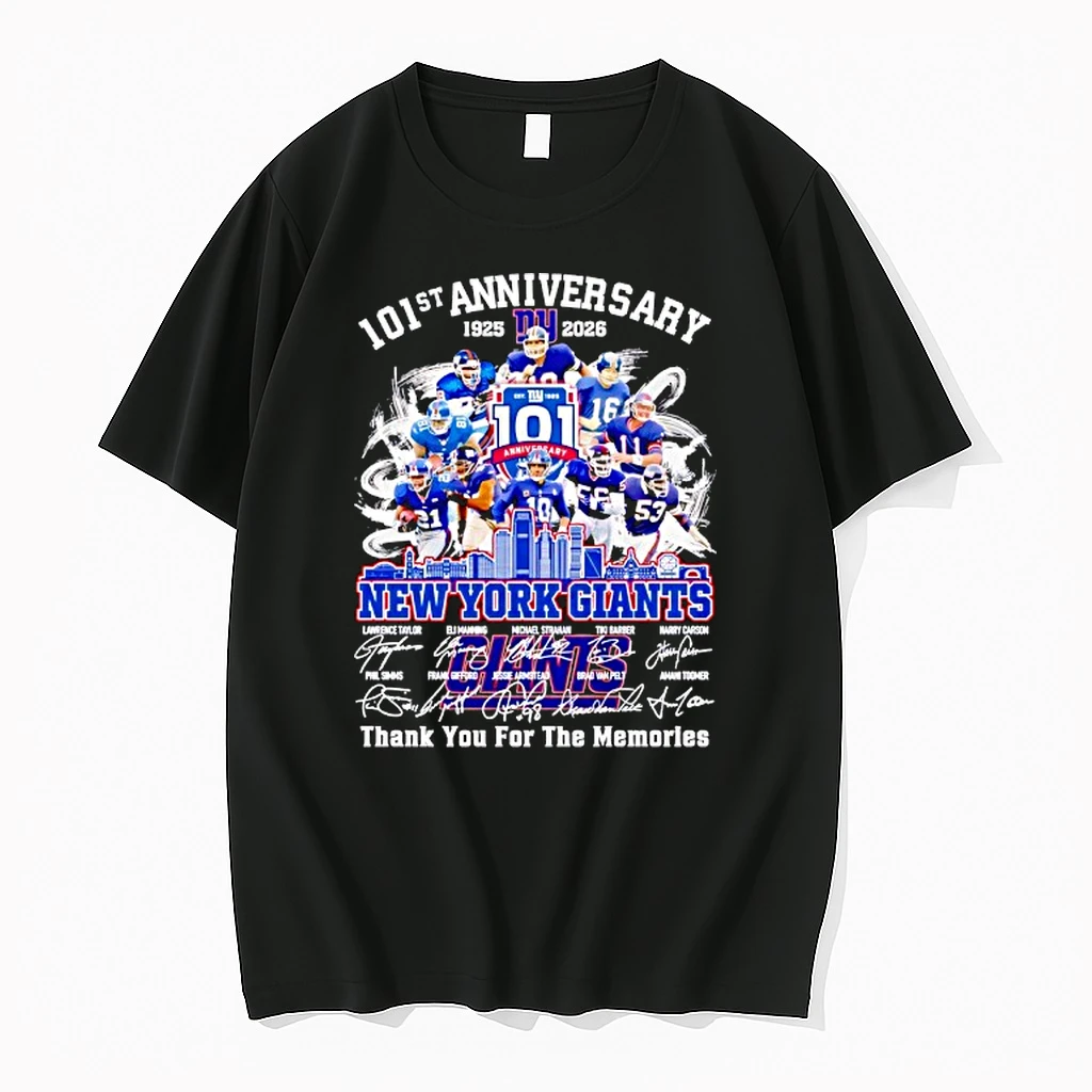 New York Giants 101st Anniversary 1925 2026 Thank You For The Memories Signatures Shirts