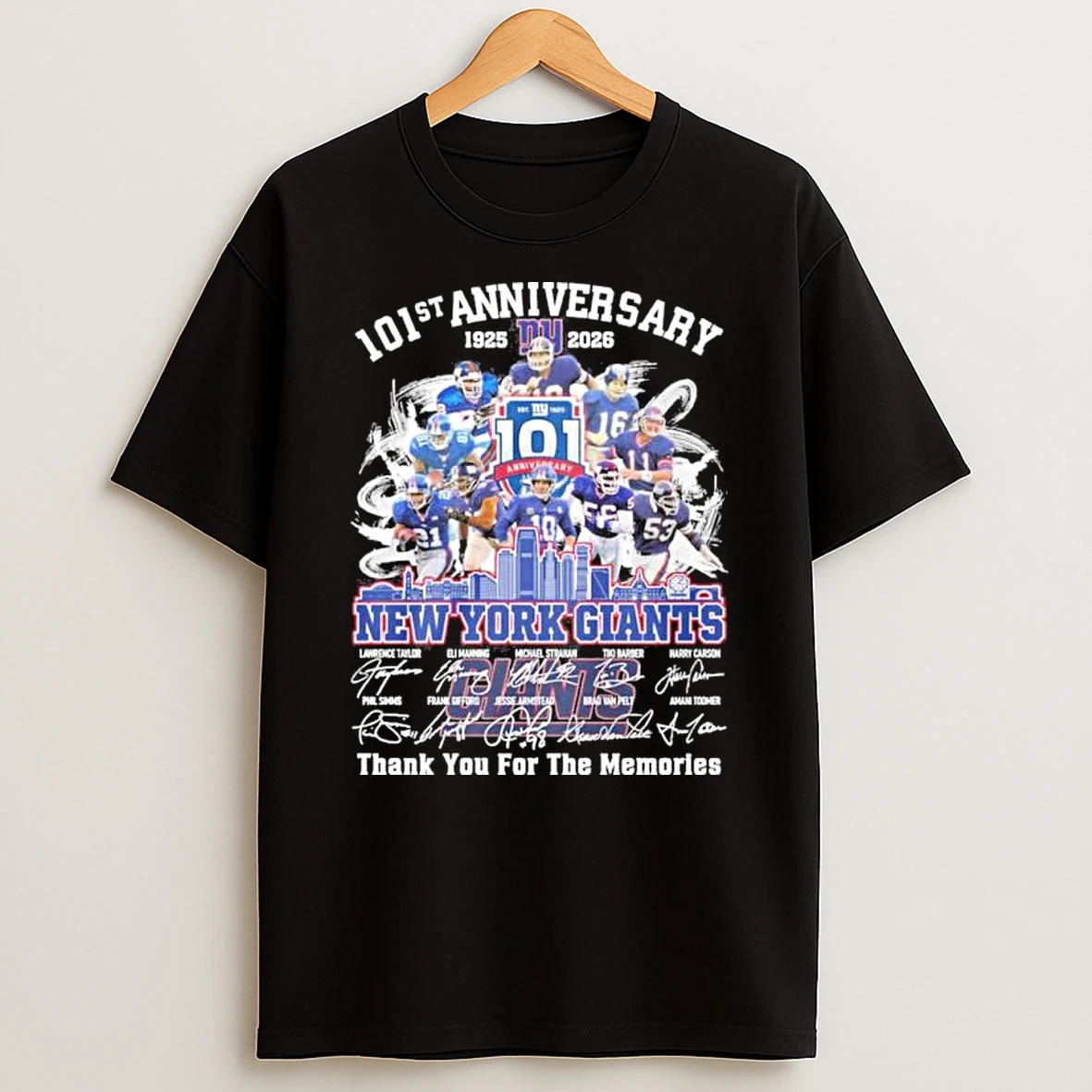 New York Giants Team 101st Anniversary 1925 2026 Thank You For The Memories Shirts