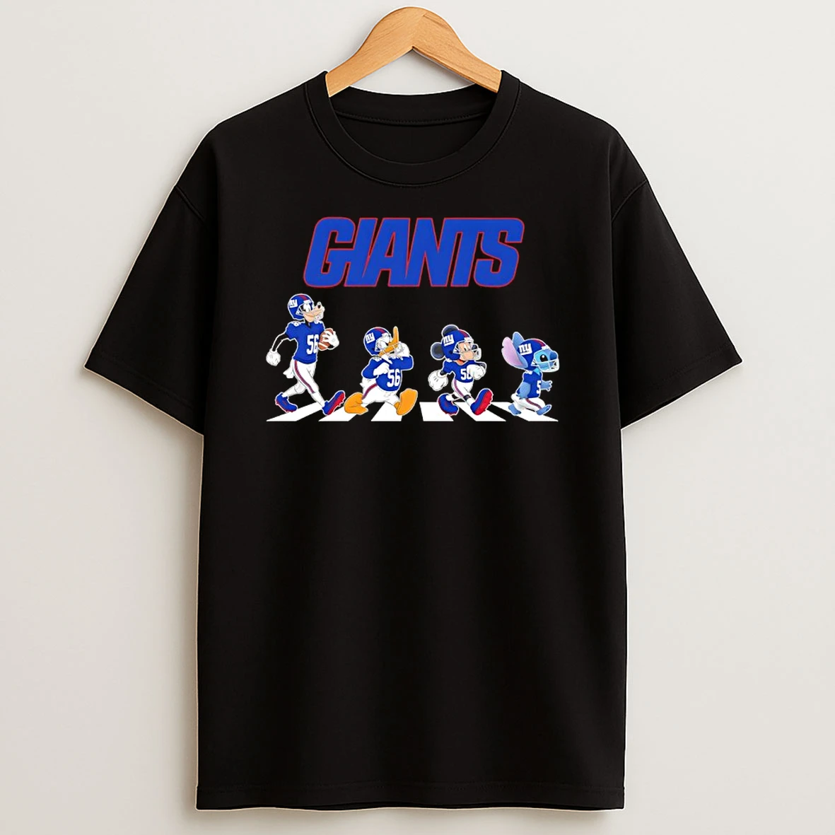 New York Giants X Goofy X Donald Duck X Mickey Mouse X Stitch Abbey Road Shirts