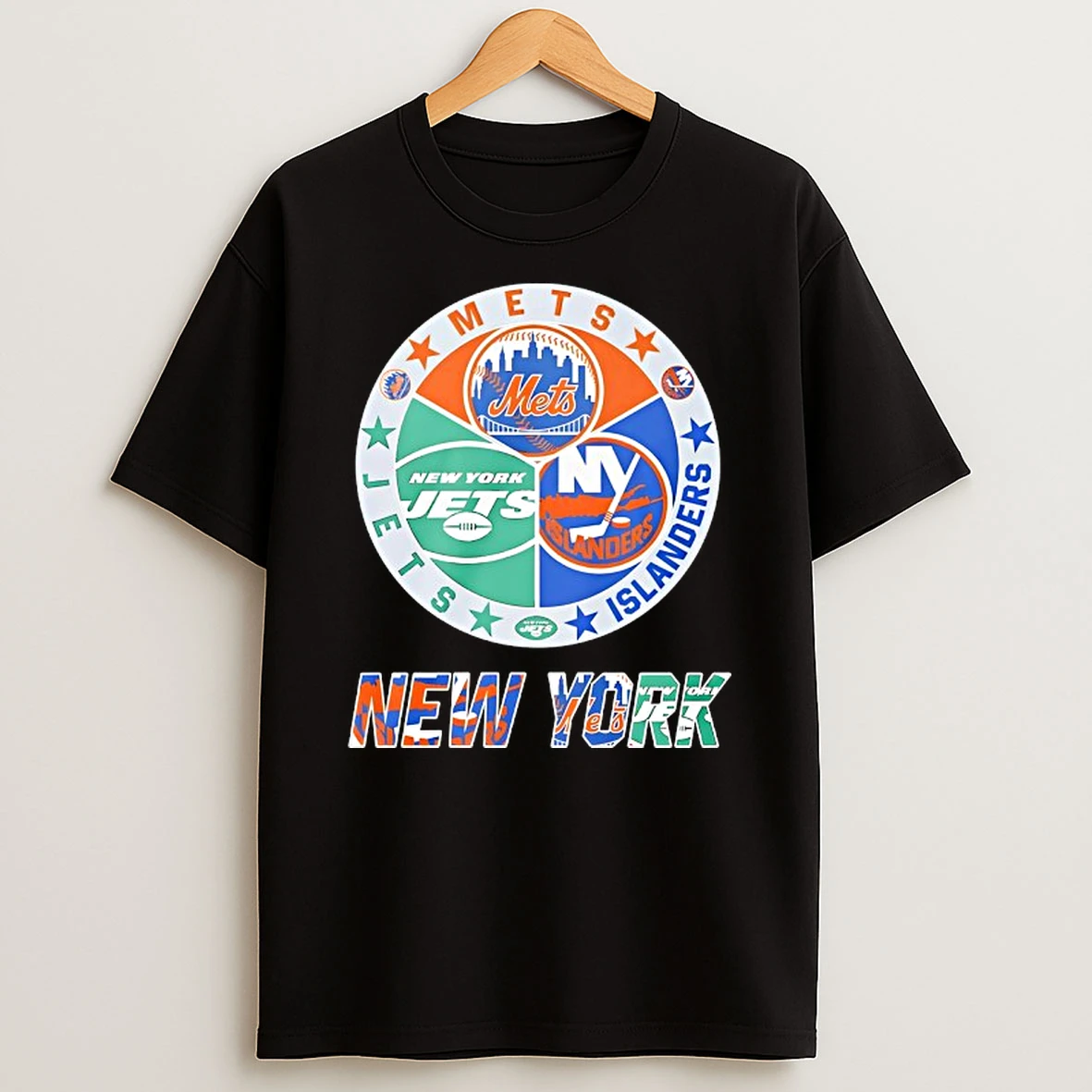 New York Islanders New York Mets New York Jets Mashup Logo Shirts