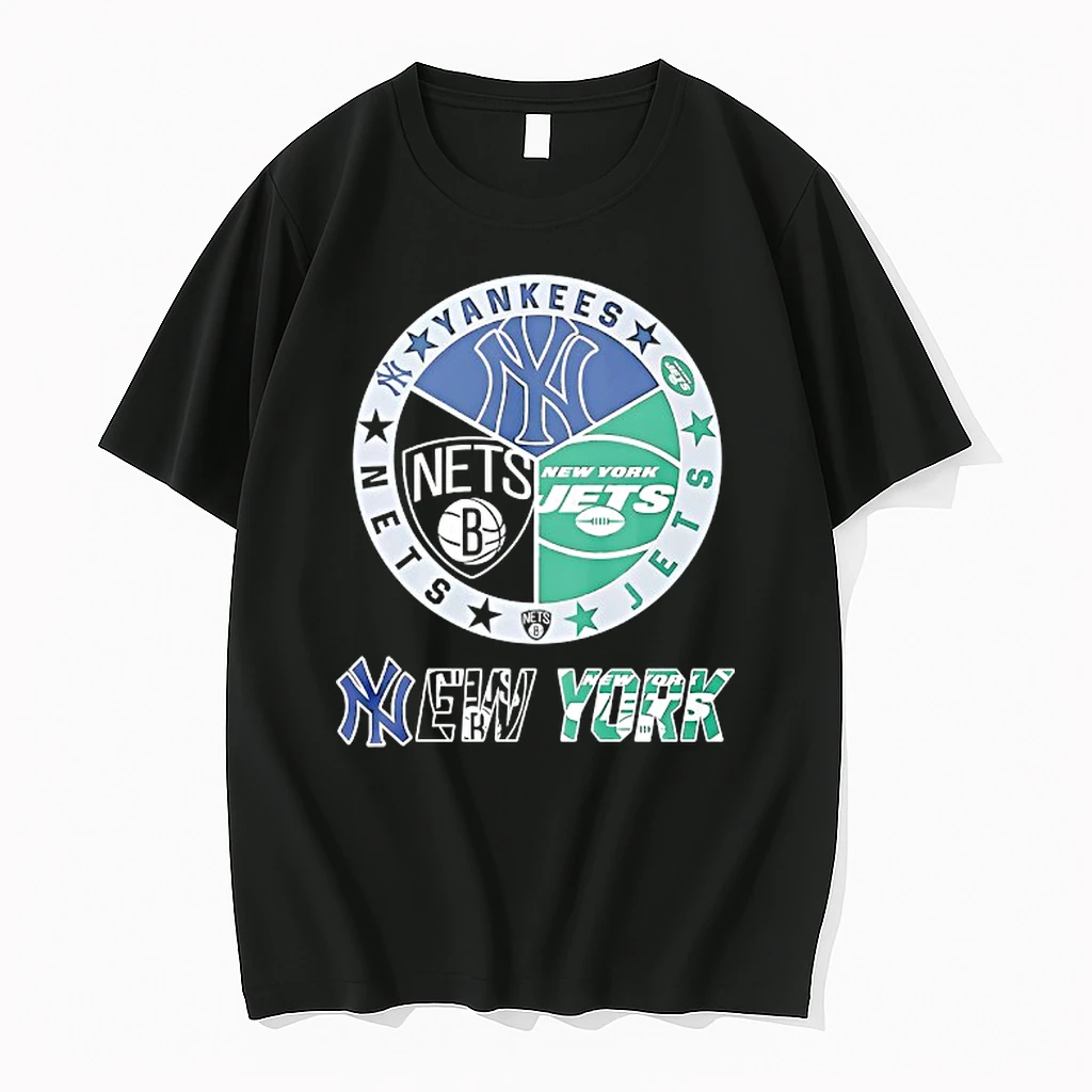 New York Jets New York Nets New York Yankees Mashup Logo Shirts