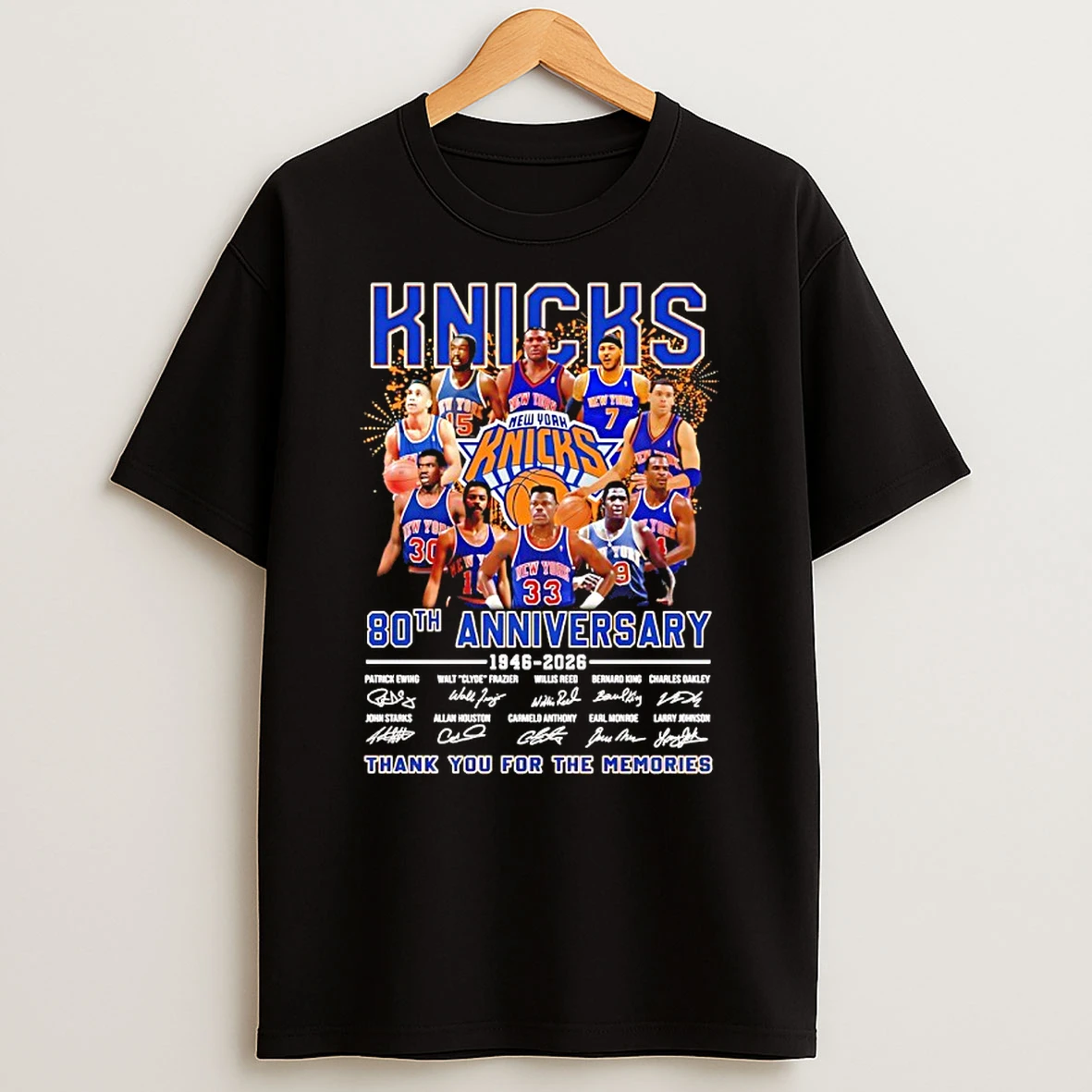 New York Knicks 1946 2025 80th Anniversary Thank You For The Memories Signatures Shirts