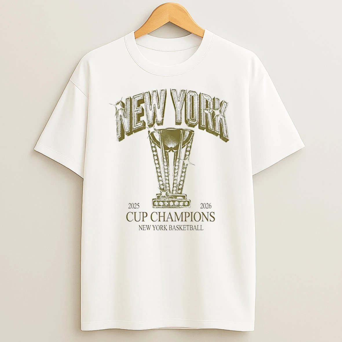 New York Knicks 2025 2026 Cup Champions Trophy Diamond Shirts