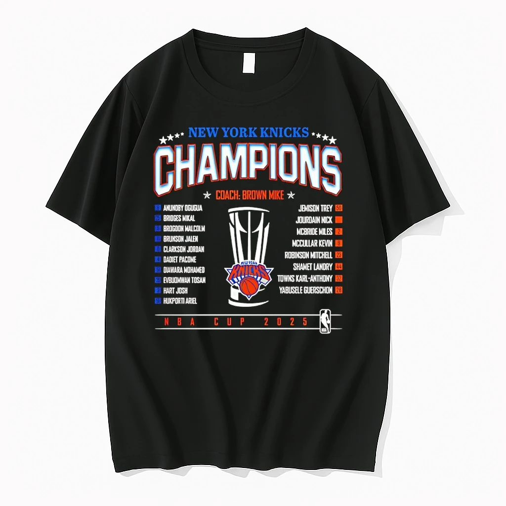 New York Knicks 2025 Nba Cup Champions Player Name Shirts