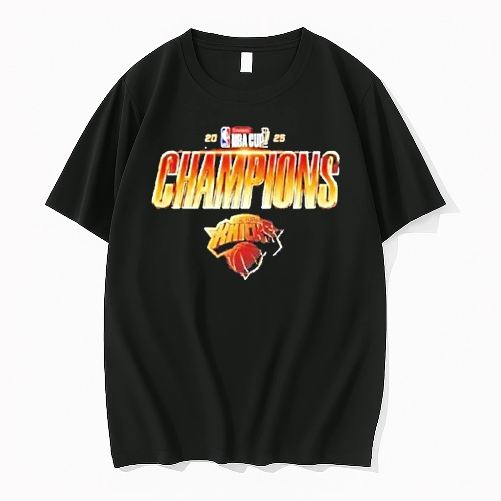 New York Knicks 2025 Nba Cup Champions Gold Shirts