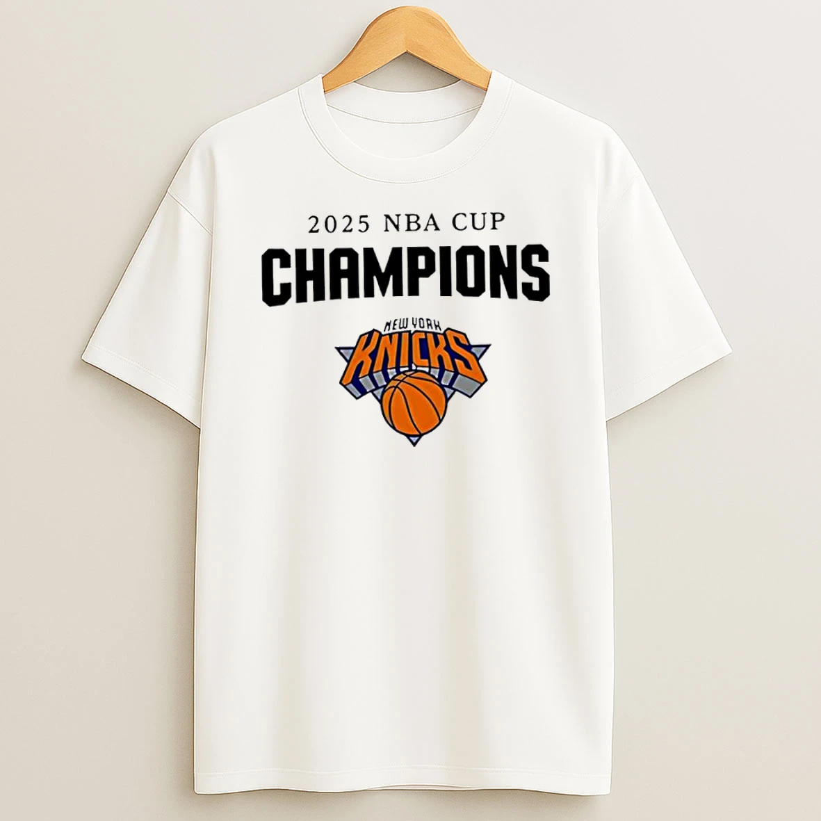 New York Knicks Nba Cup Champions Celebration 2025 Shirts