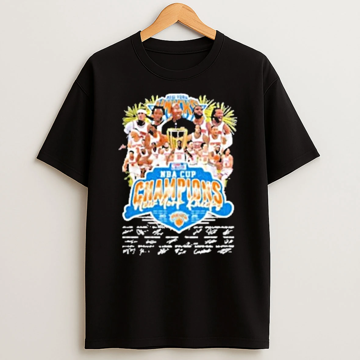 New York Knicks Nba Cup Champions 2025 Celebration Player Signature Shirts