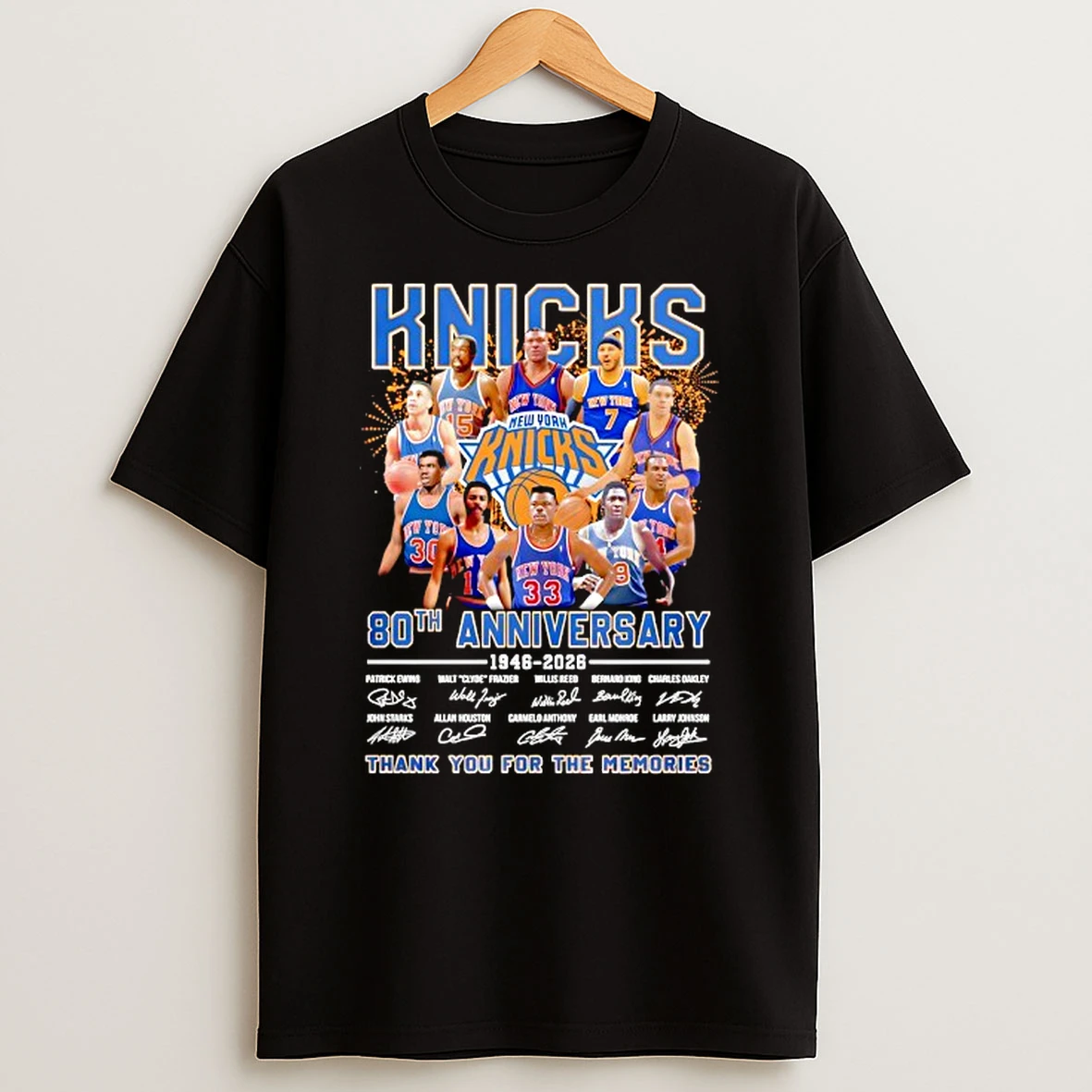 New York Knicks Basketball 80th Anniversary 1946 2026 Thank You For The Memories Shirts