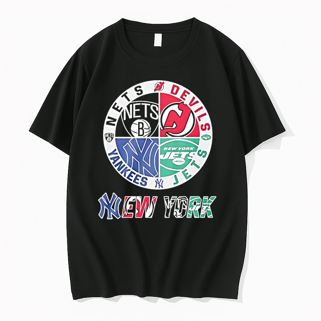 New York Nets New York Jersey Devils New York Mets New York Jets Mashup Logo Shirts