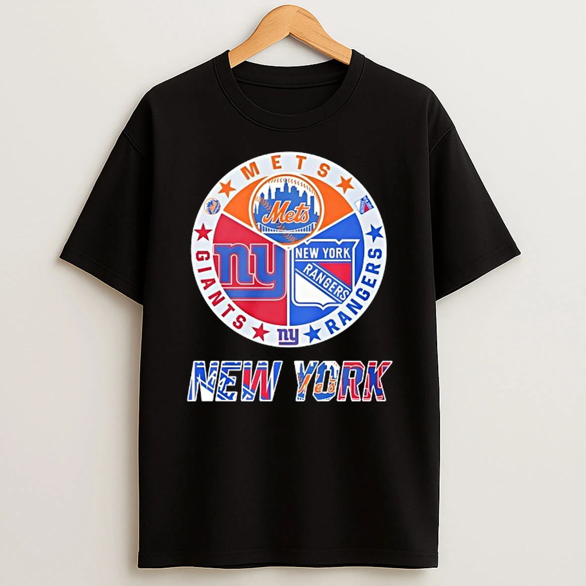 New York Rangers New York Mets New York Giants Mashup Logo Shirts