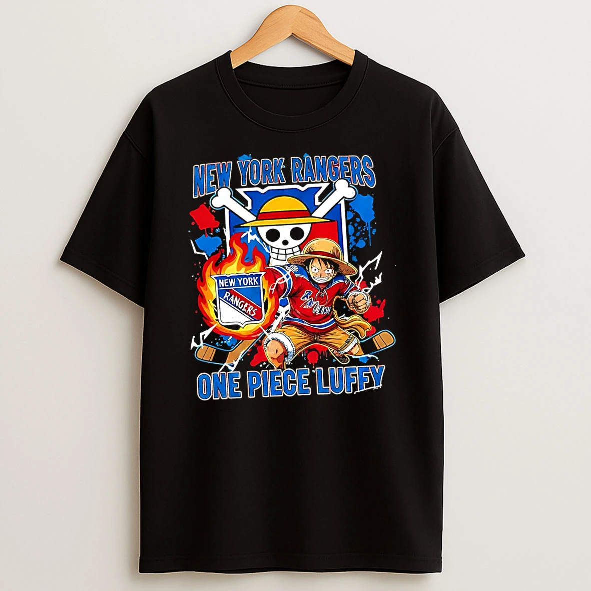 New York Rangers One Piece Luffy 2026 Shirts