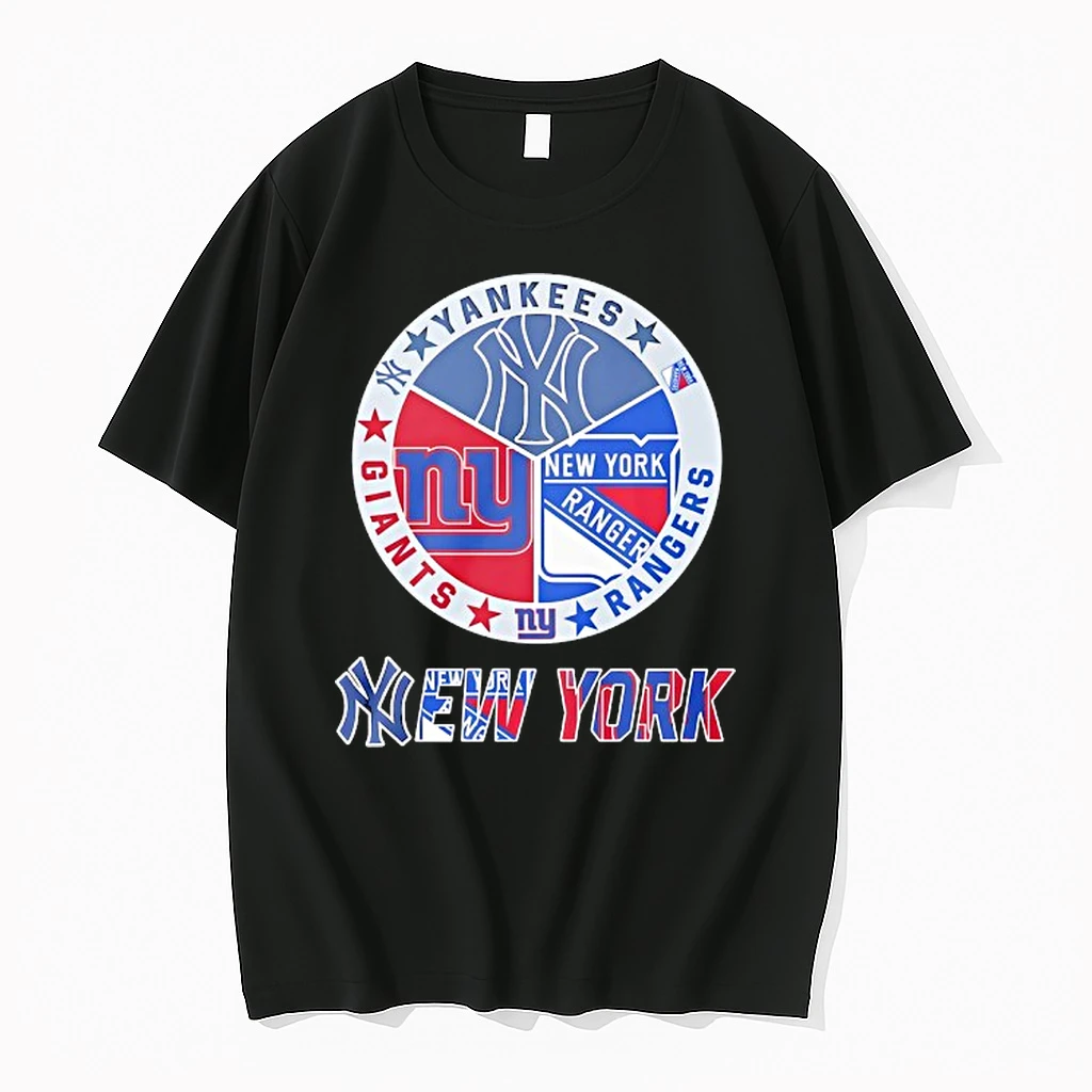 New York Yankees New York Rangers New York Giants Mashup Logo Shirts