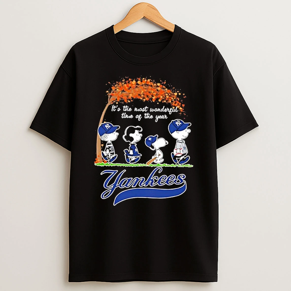 New York Yankees X Peanuts Snoopy And Friends Autumn Its The Most Wonderful Time Of The Year Shirts