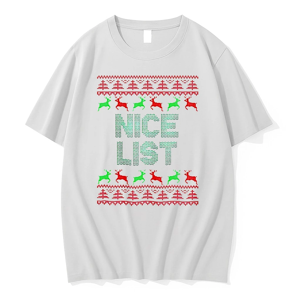 Nice List Reindeer Ugly Christmas Shirts