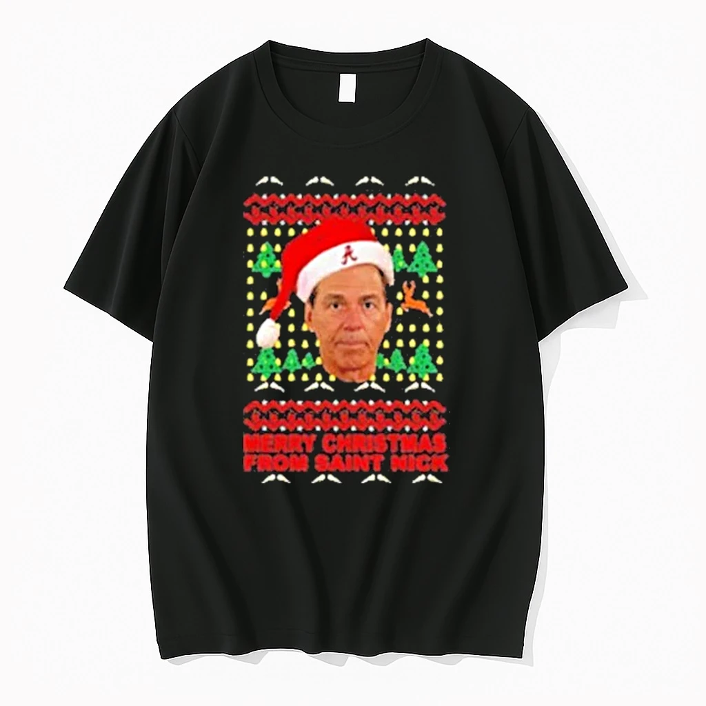 Nick Saban Santa Hat Alabama Crimson Tide Football Merry Christmas From Saint Nick Shirts