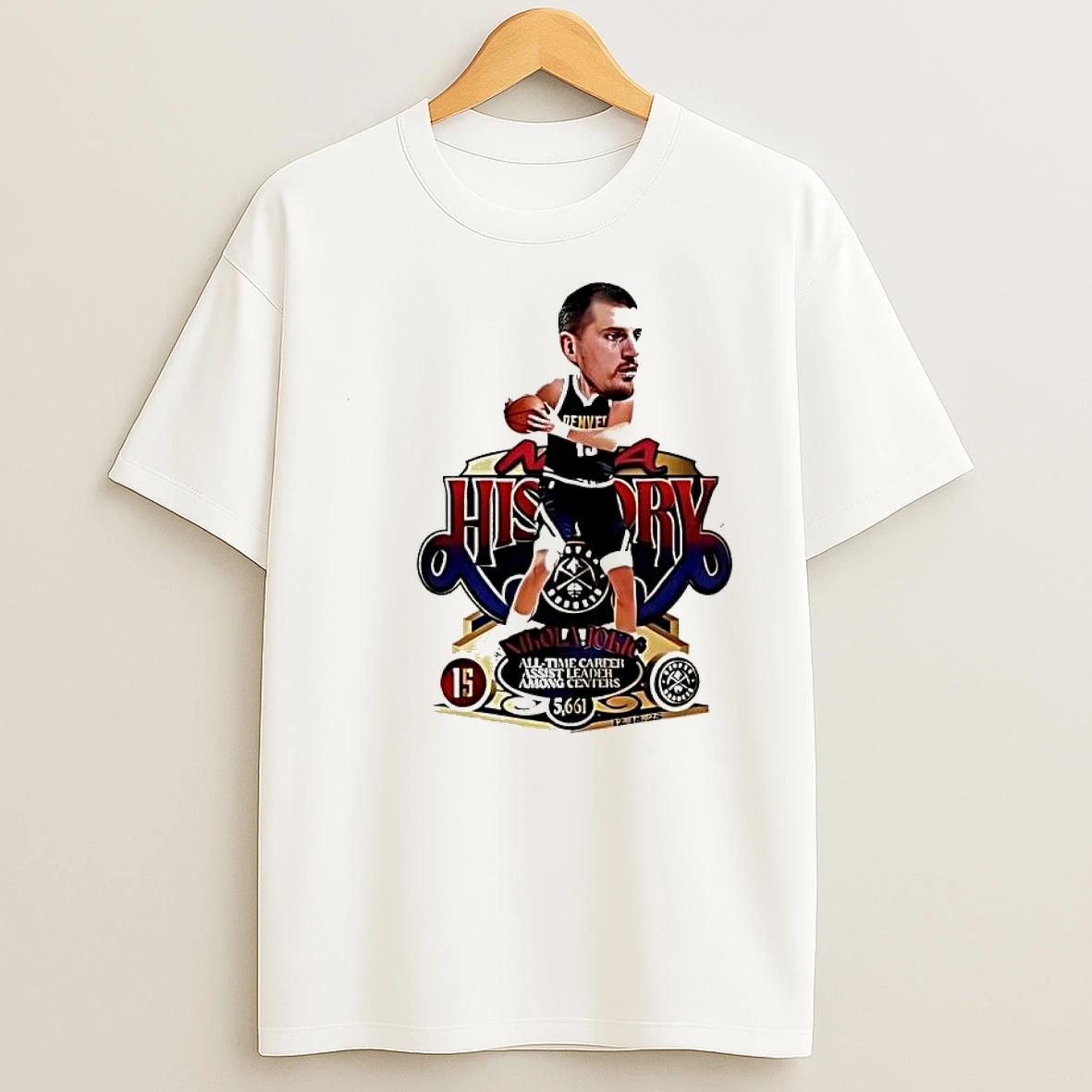 Nikola Jokic Denver Nuggets Nba History All Time Cartoon Shirts