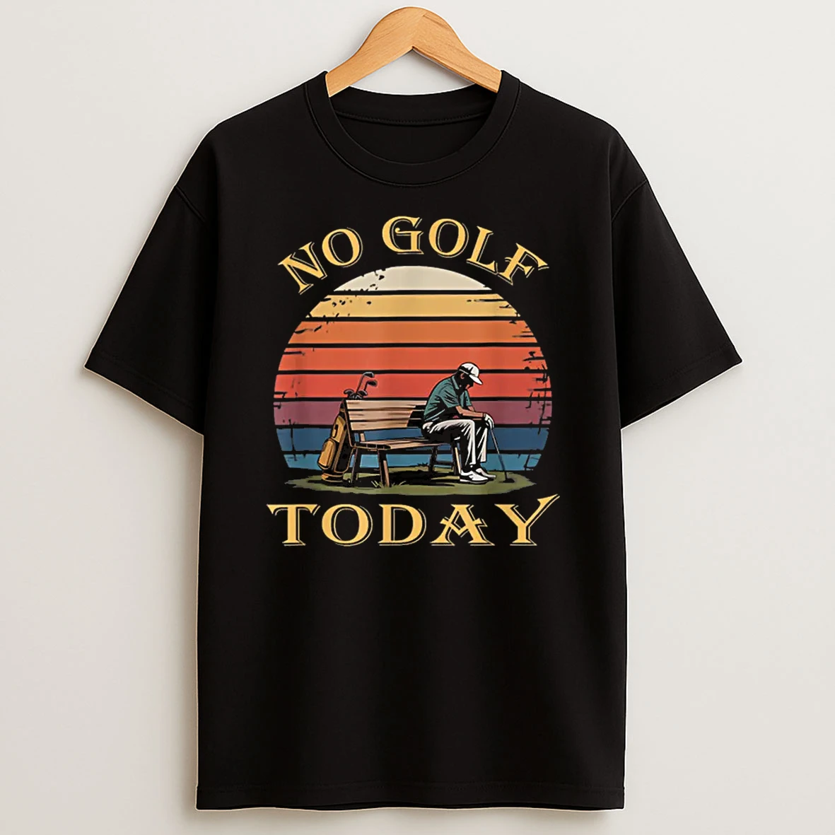 No Golf Today Sad Stickman Golfer Golfers Retro Shirts