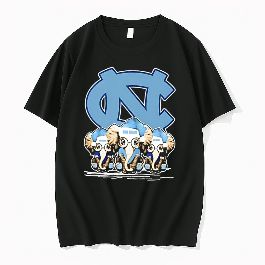North Carolina Tar Heels X Elephants Santa Hat Merry Christmas Shirts