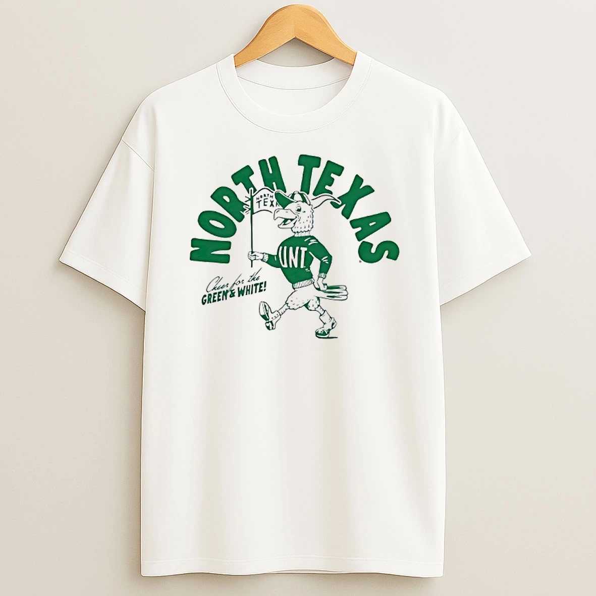 North Texas Mean Green Cheer For The Green And White Shirts