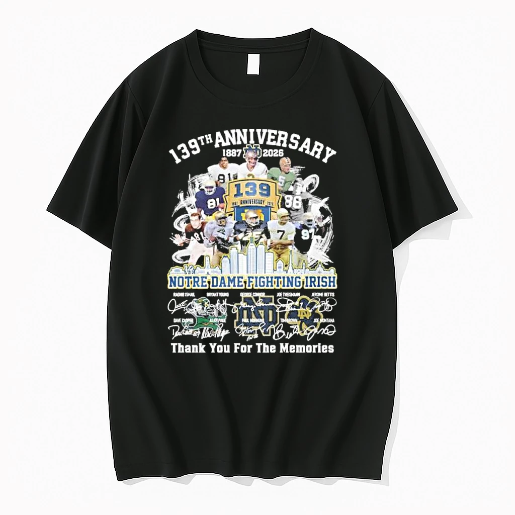 Notre Dame Fighting Irish Team Legend 139th Anniversary 1887 2026 Shirts