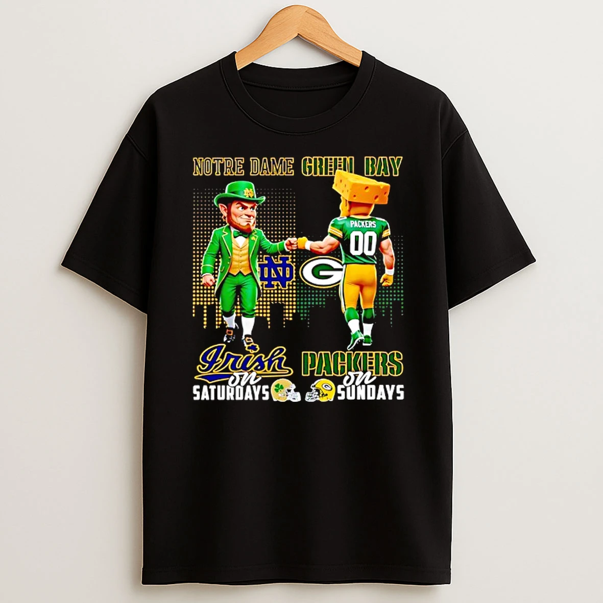 Notre Dame Fighting Irish On Saturdays Vs Green Bay Packers On Sundays Shirts