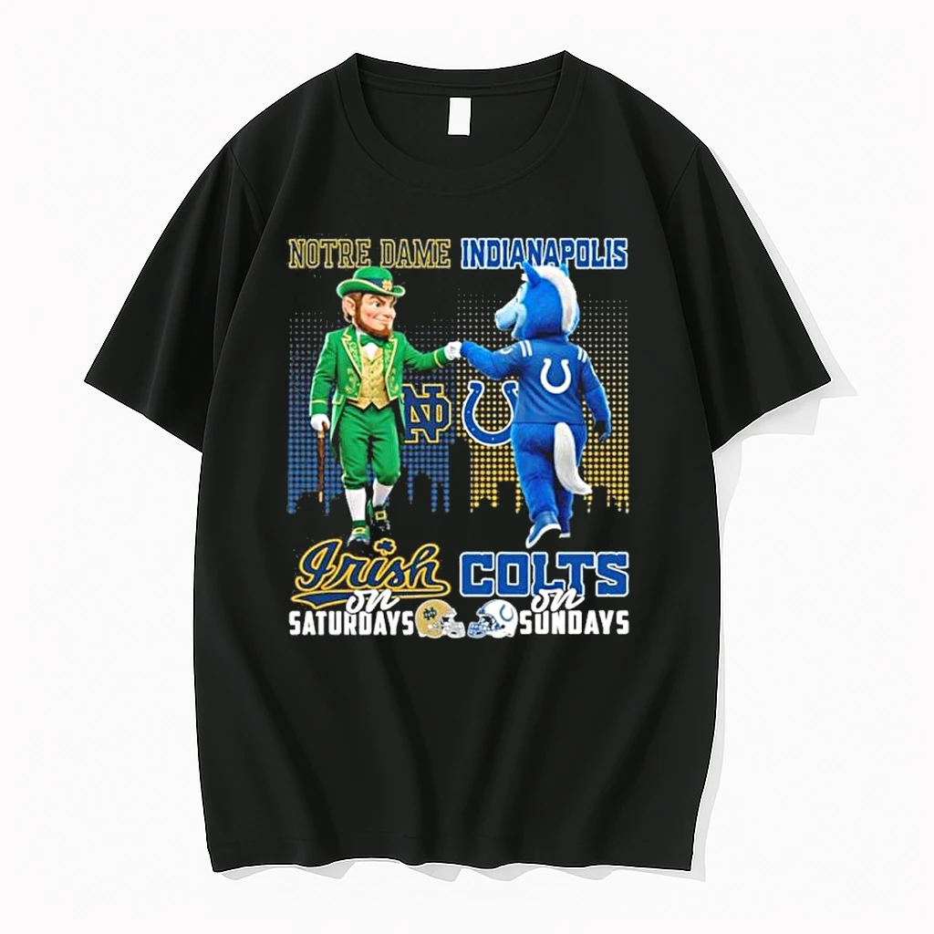 Notre Dame Fighting Irish Vs Indianapolis Colts Mascot On Saturdays And On Sundays Shirts