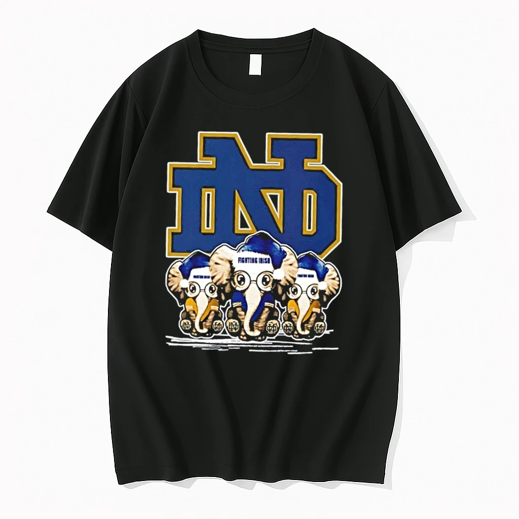 Notre Dame Fighting Irish X Elephants Santa Hat Merry Christmas Shirts